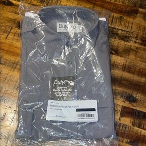 Men's Gray Polyester Button Down Shirt